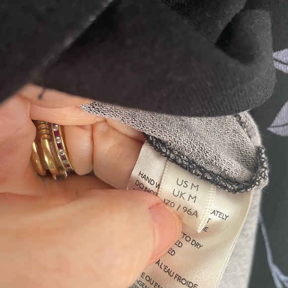 Free People Medium Faux Wrap Top with Peplum, Balloon Sleeves. Black Floral‎ - Picture 8 of 8